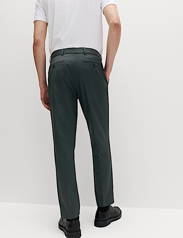 Tapered Fit Self Belt Twill Trousers - US