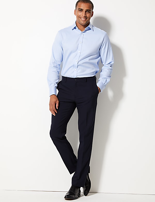 Slim Fit Flat Front Trousers
