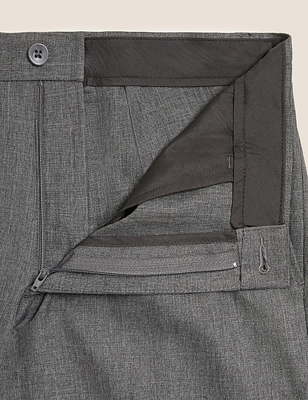 Slim Fit Flat Front Trousers