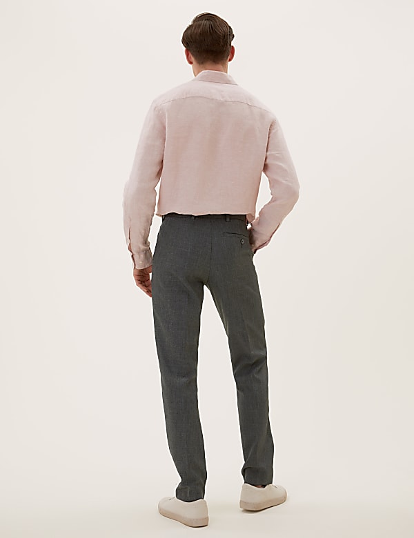 Slim Fit Flat Front Trousers