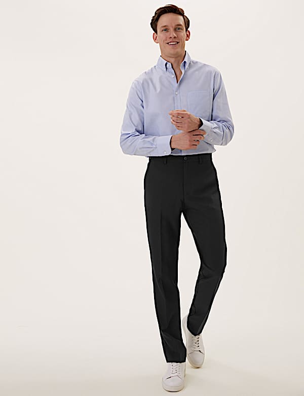 Slim Fit Flat Front Trousers