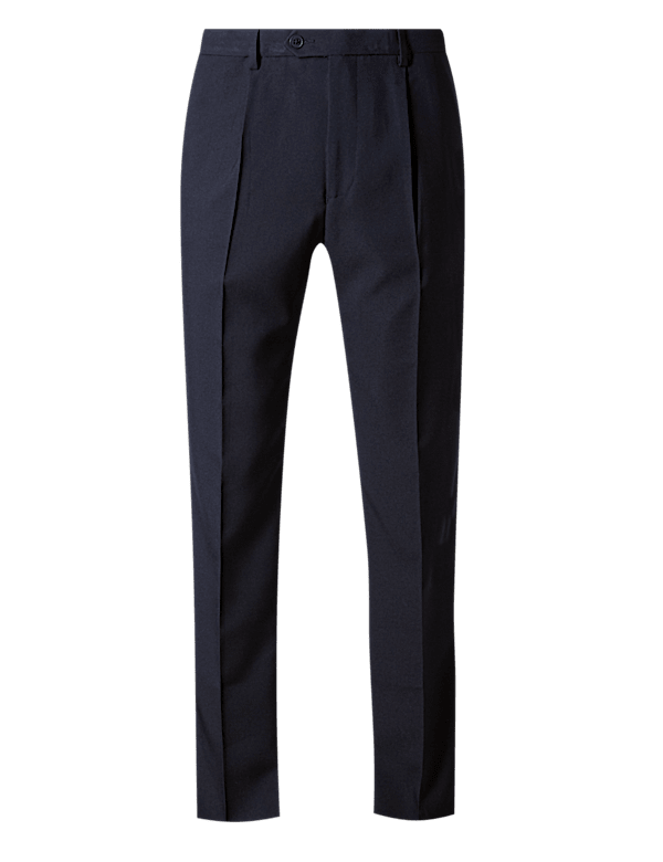 Crease Resistant Single Pleat Trousers