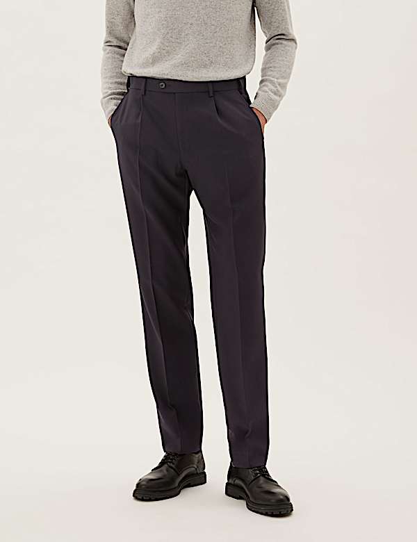 Regular Fit Single Pleat Trousers