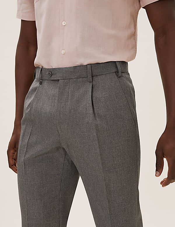 Regular Fit Single Pleat Trousers