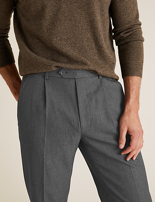 Regular Fit Single Pleat Trousers