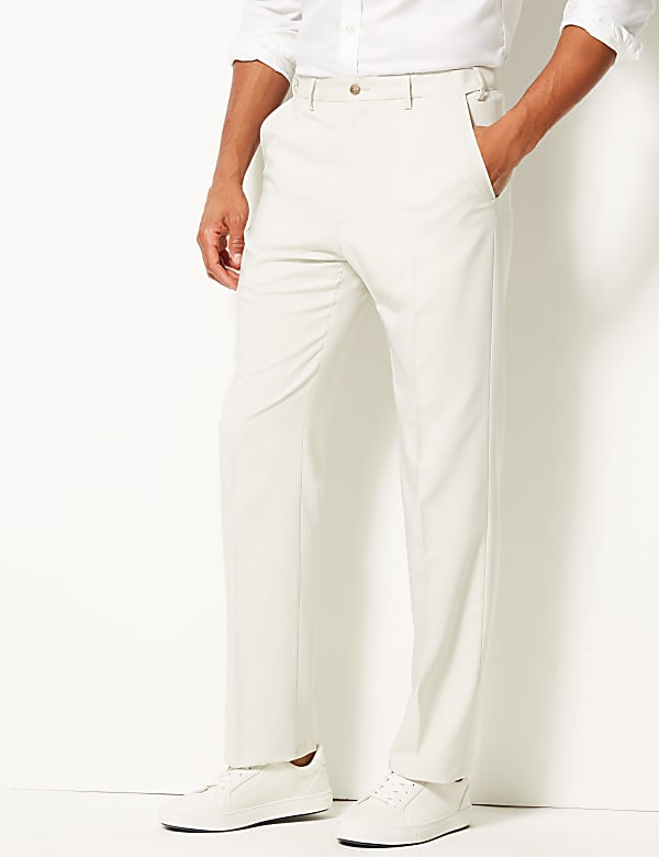 Regular Fit Flat Front Trousers