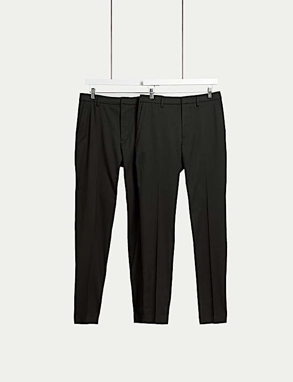 2pk Slim Fit Stretch Smart Trousers - VN