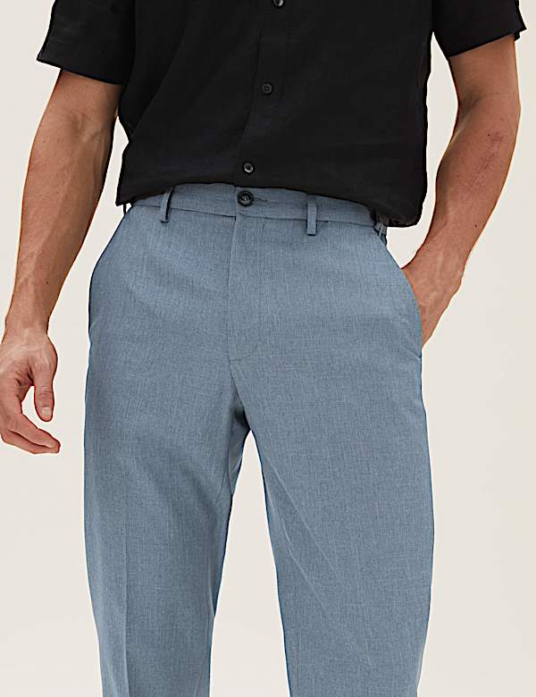 Regular Fit Flat Front Trousers