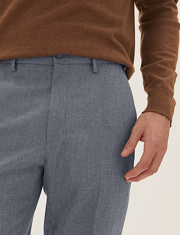 Regular Fit Flat Front Trousers