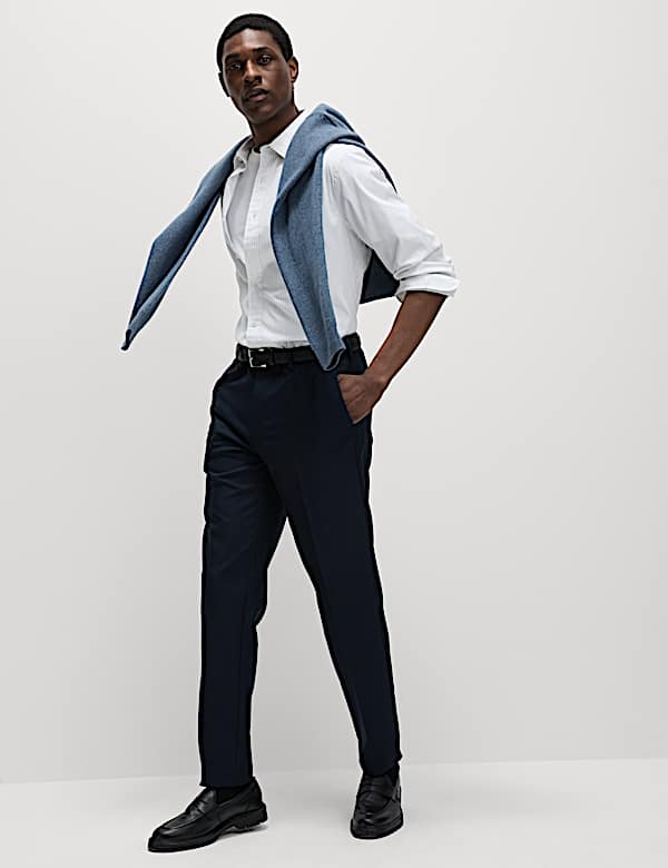 Crease Resistant Slim Fit Flexi Waist Trouser