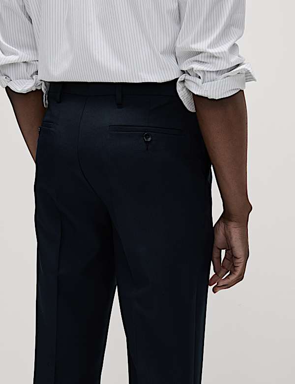 Crease Resistant Slim Fit Flexi Waist Trouser