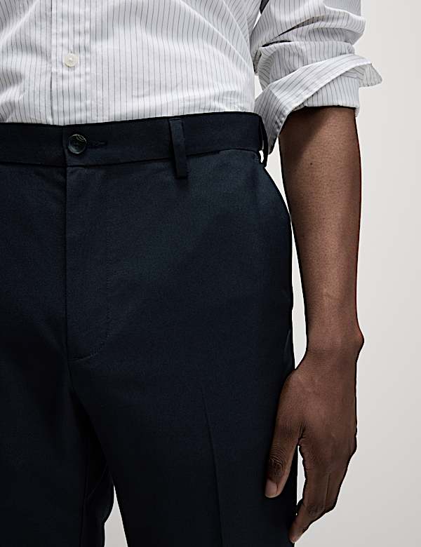 Crease Resistant Slim Fit Flexi Waist Trouser