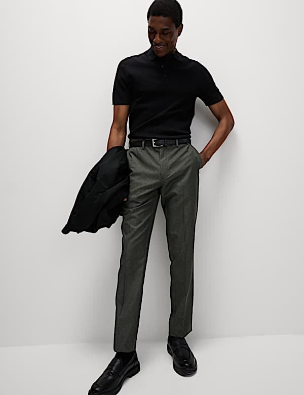 Crease Resistant Slim Fit Flexi Waist Trouser