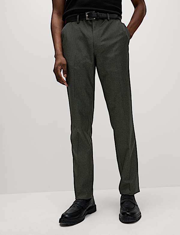 Crease Resistant Slim Fit Flexi Waist Trouser