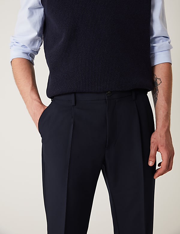 Crease Resistant Flexi Waist Trousers