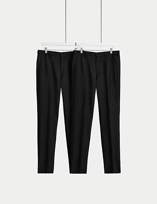 2pk Slim Fit Active Waist Trousers - MX