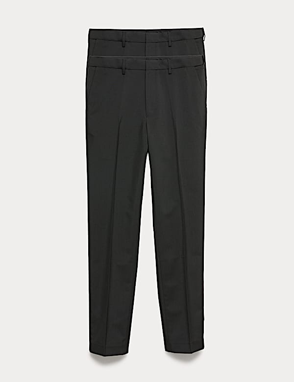 2pk Regular Fit Flat Front Trousers - NO