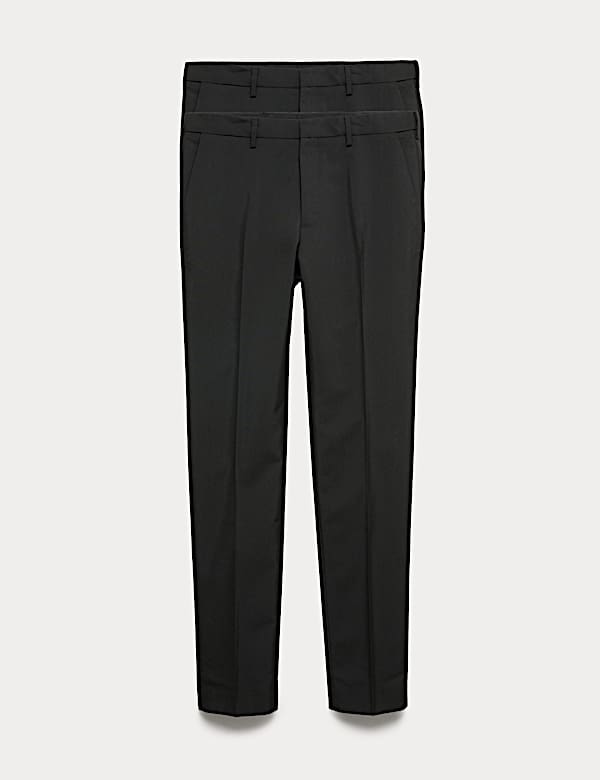 2pk Slim Fit Active Waist Smart Trousers - TW