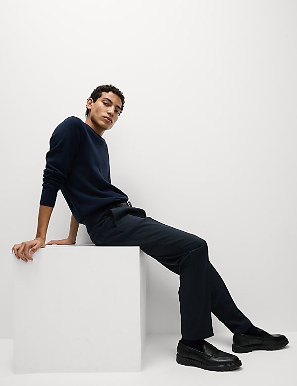 Tailored Fit Stretch Smart Trousers - US
