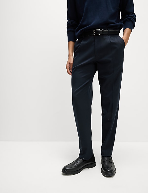 Tailored Fit Stretch Smart Trousers
