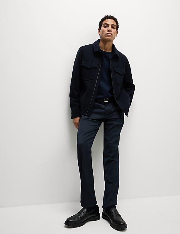Tailored Fit Stretch Smart Trousers