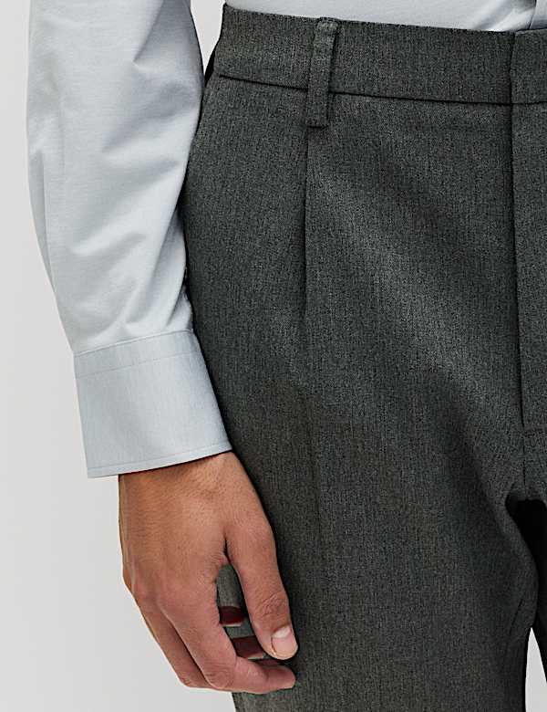 Tailored Fit Stretch Smart Trousers