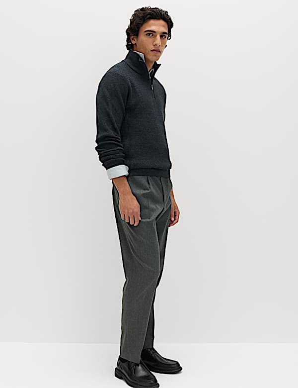 Tailored Fit Stretch Smart Trousers
