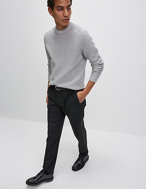 Tailored Fit Stretch Smart Trousers