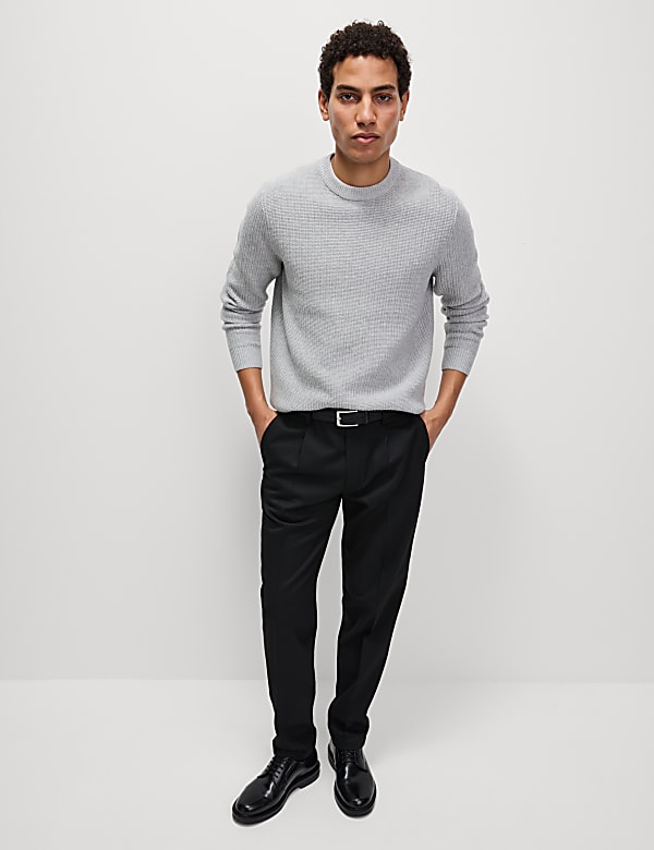 Tailored Fit Stretch Smart Trousers