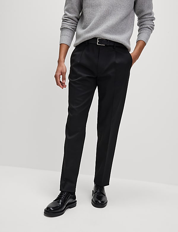 Tailored Fit Stretch Smart Trousers