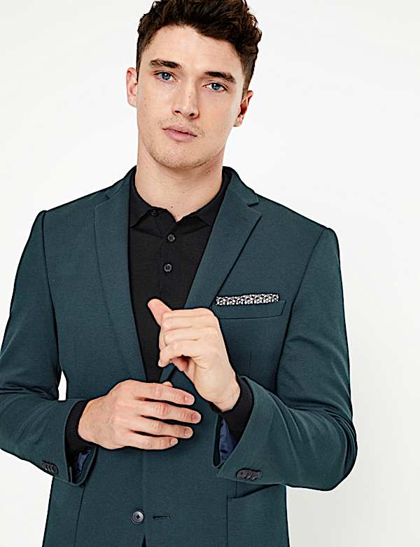 Cotton Blend Slim Fit Jacket