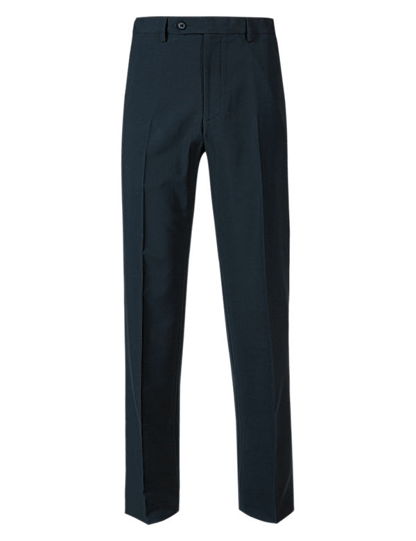 Regular Fit Flat Front Trousers
