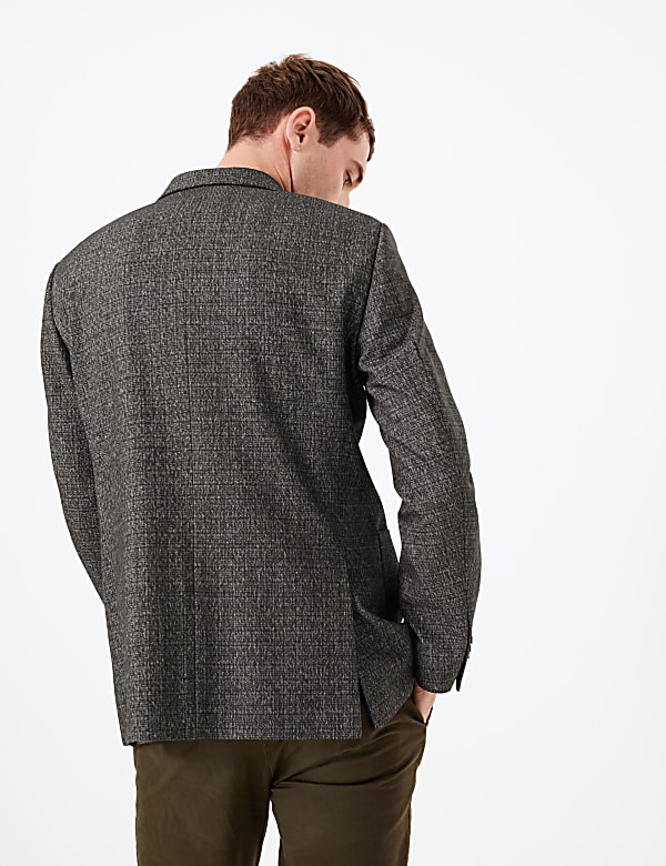 Slim Fit Textured Check Jacket