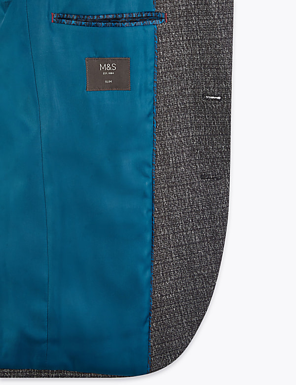 Slim Fit Textured Check Jacket