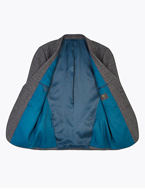 Slim Fit Textured Check Jacket
