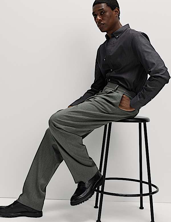 Relaxed Fit Smart Stretch Trousers - FR