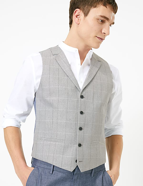 Slim Fit Checked Waistcoat