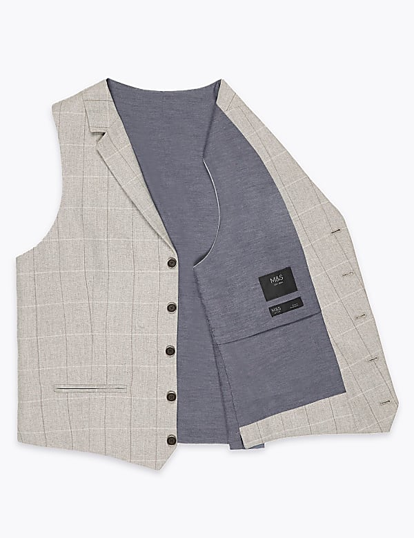 Slim Fit Checked Waistcoat