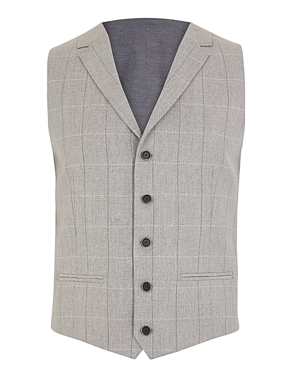 Slim Fit Checked Waistcoat