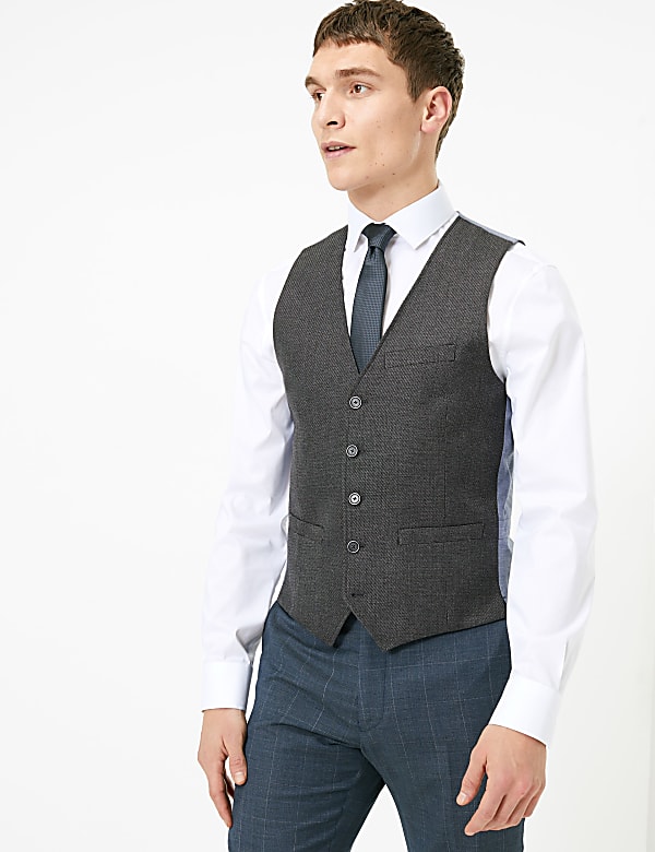 Slim Fit Textured Waistcoat