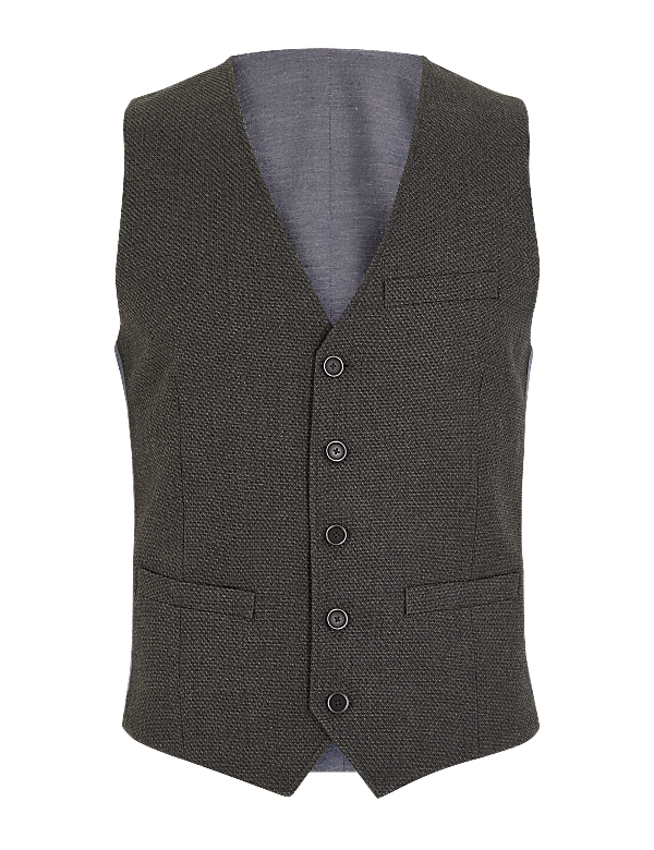 Slim Fit Textured Waistcoat