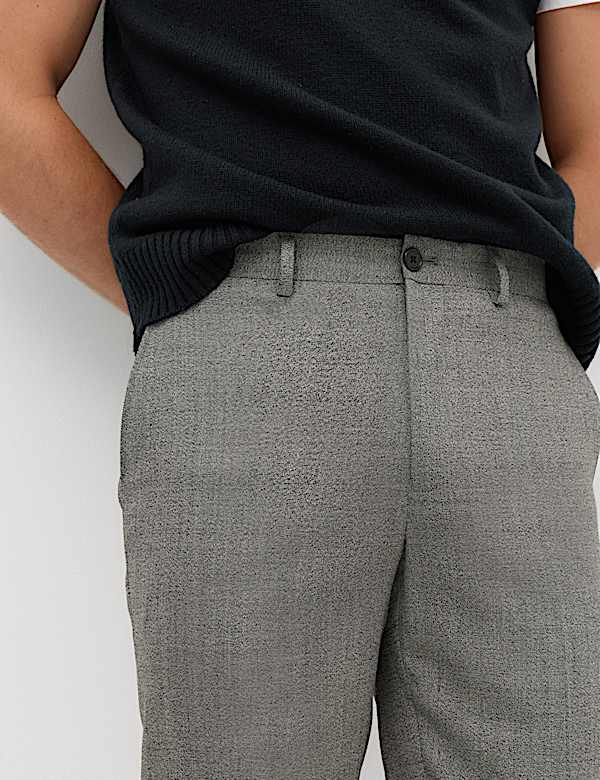Slim Fit Wool Blend Suit Trousers - AL