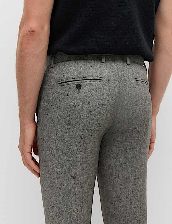 Slim Fit Wool Blend Suit Trousers - AL