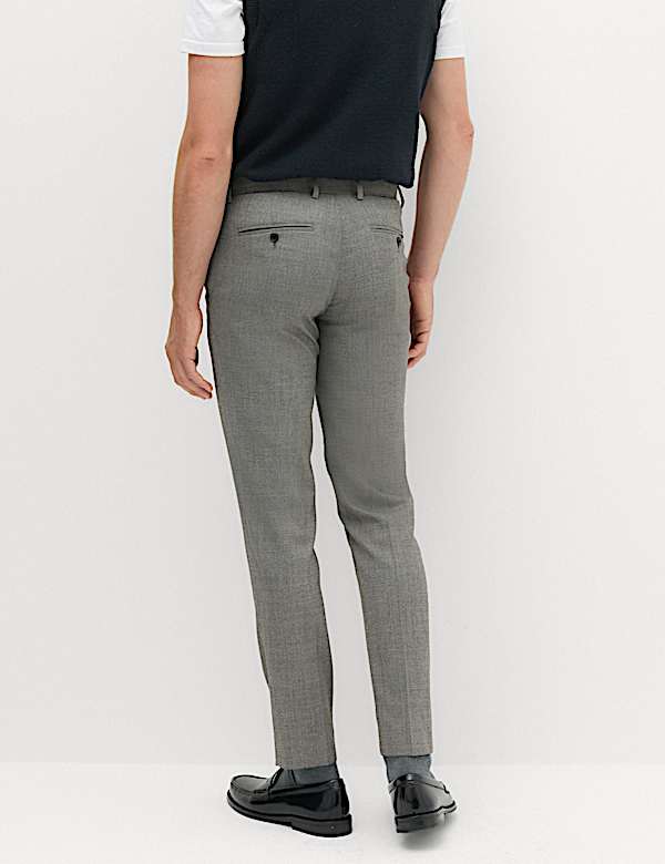 Slim Fit Wool Blend Suit Trousers - AL