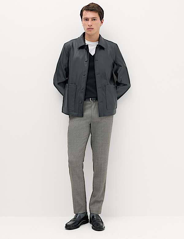 Slim Fit Wool Blend Suit Trousers - AL