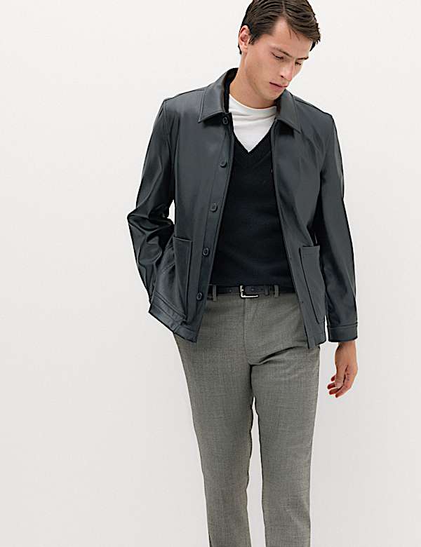 Slim Fit Wool Blend Suit Trousers - AL