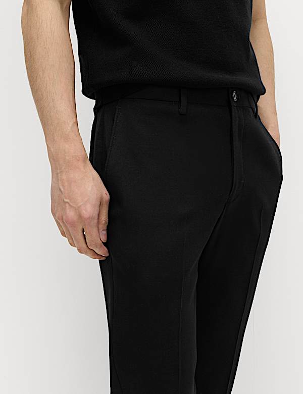 Slim Fit Wool Blend Suit Trousers - JP