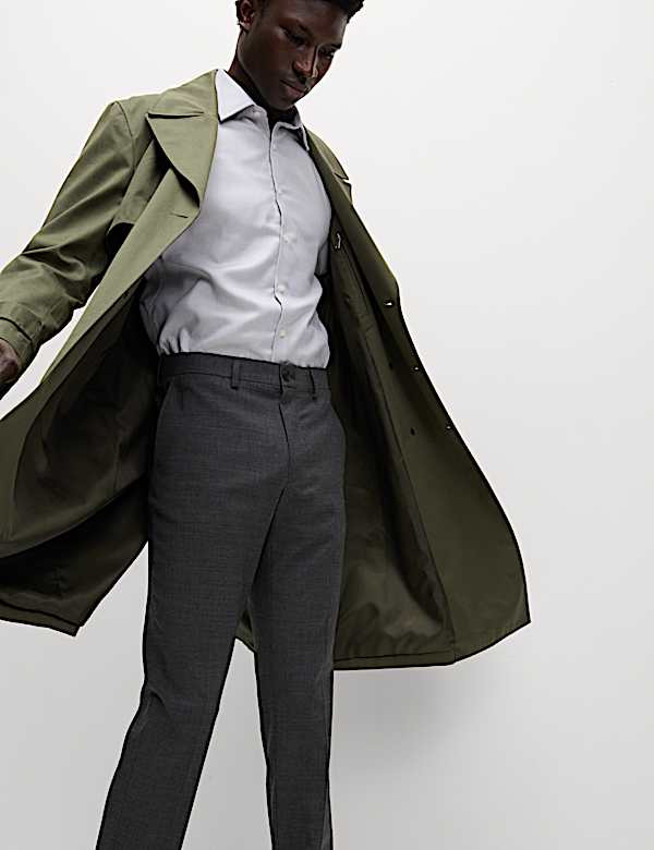 Slim Fit Wool Blend Trousers - SE