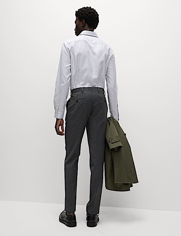 Slim Fit Wool Blend Trousers - AT