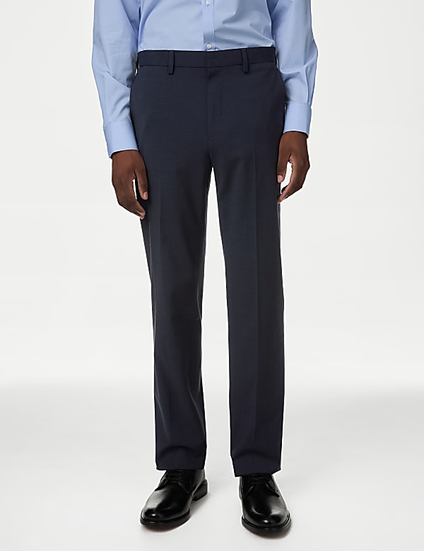 Regular Fit Wool Blend Trousers - IT